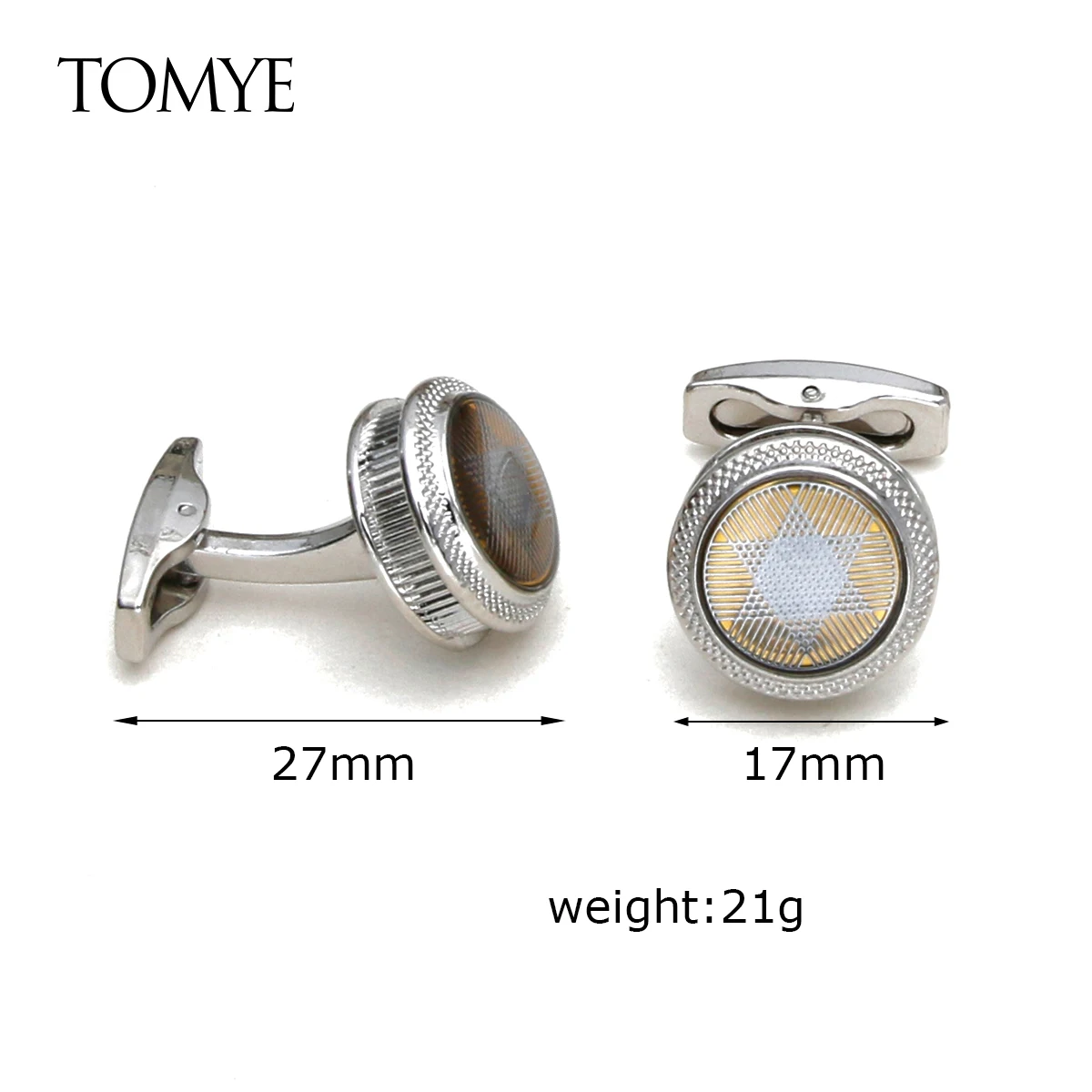 Запонки для мужчин TOMYE XK21S008 высокое качество модные серебряные круглые