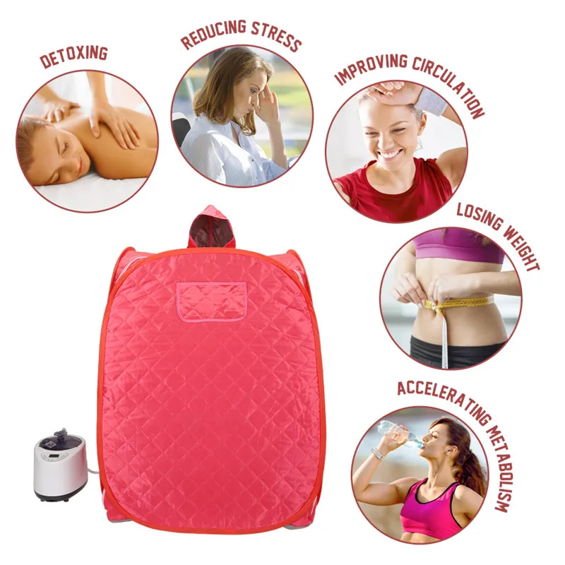 

Portable Steam Sauna Home Sauna Generator Slimming Household Sauna Box Ease Insomnia 2L Steamer Lightweight Tent Full Body Spa