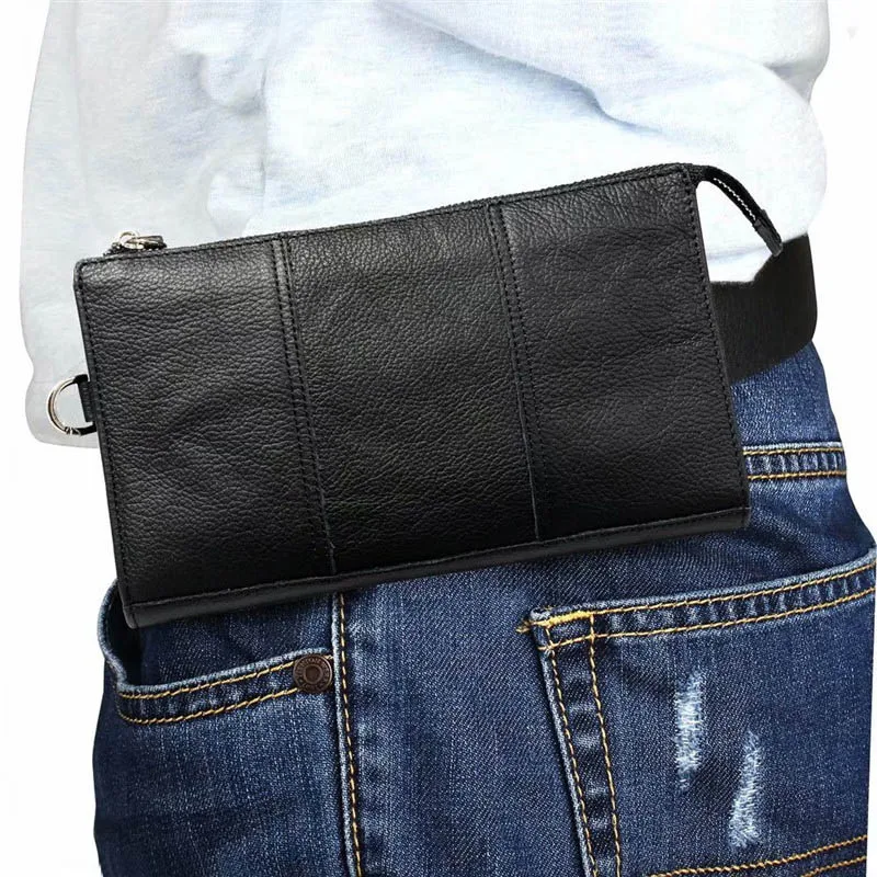 

Leather Waterproof Handbag Men Women For iPhone 11 12 XS Xiaomi Huawei Phone Case Bags Protective Cover 6.5inch Waist bag Wallet