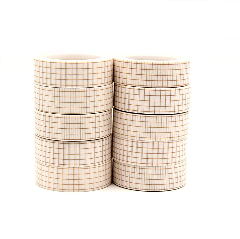 

10pcs/lot 15MM*10M Yellow Stripes Washi Tape Set Japanese Paper DIY Planner Masking Tape Decorative Stationery office supplies