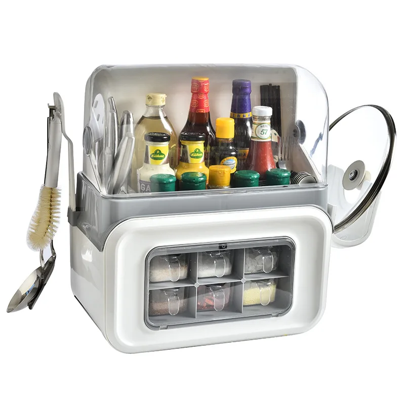 

New Kitchen Multifunctional Knife, Fork, Spoon Holder, Sauce And Seasoning Plastic Box Combination Wholesale