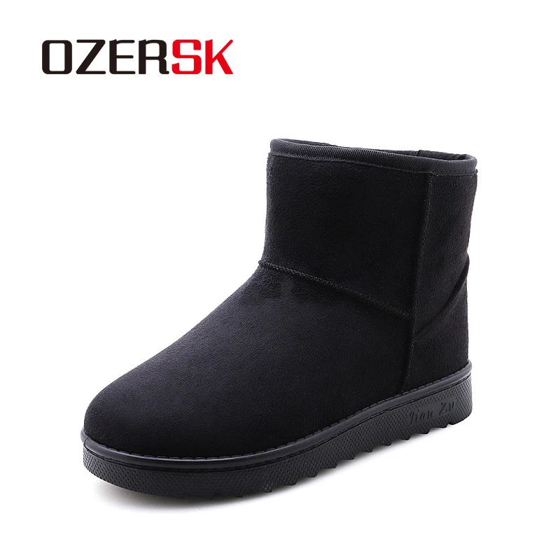 OZERSK/Новое поступление; модная замшевая Мужская обувь; сезон осень-зима; однотонные повседневные зимние ботинки; теплые ботинки