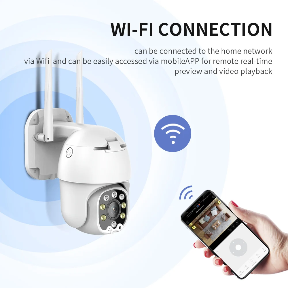 

4MP PTZ Wifi Camera Outdoor IP Speed Dome Wireless CCTV Security Camera Pan Tilt 4X Zoom Surveillance Siren Alarm P2P Cam