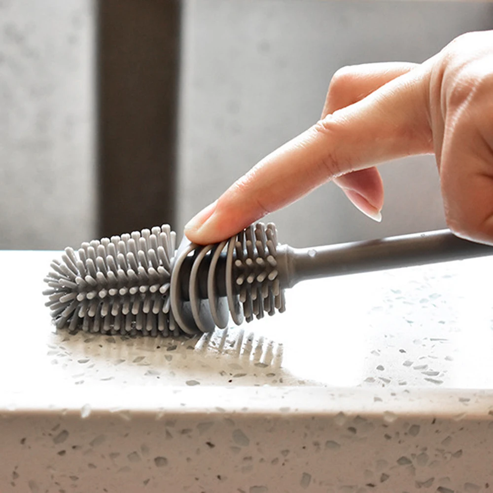 Щетка для молочных бутылок резиновая щетка из ТПР с длинной ручкой чистящая