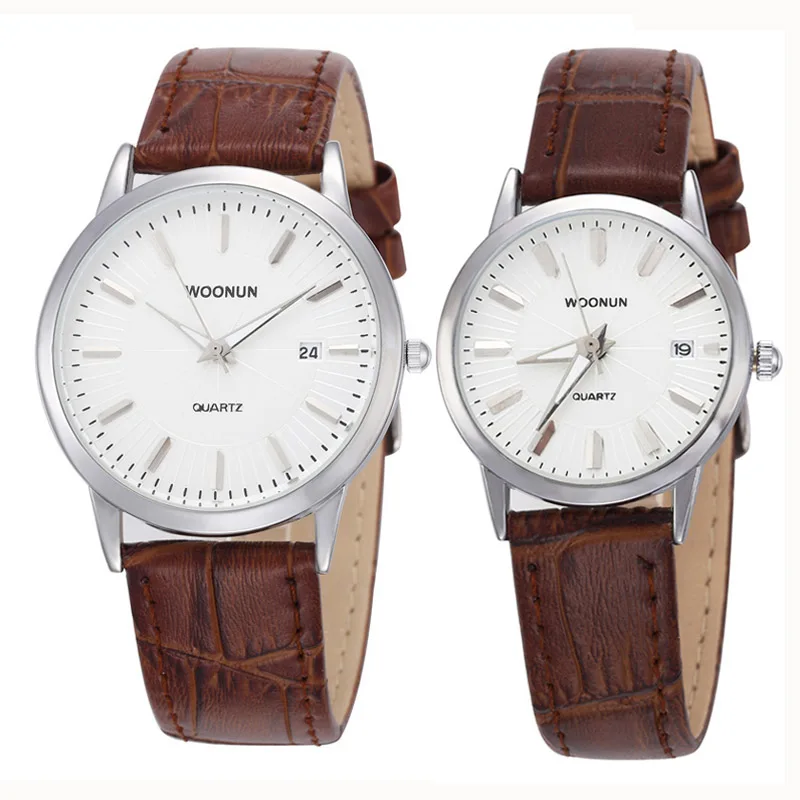 Luxury Couple Watch Fashion Lover Pair Watches Leather Band Quartz Watches Waterproof Shockproof reloj mujer relogio masculino