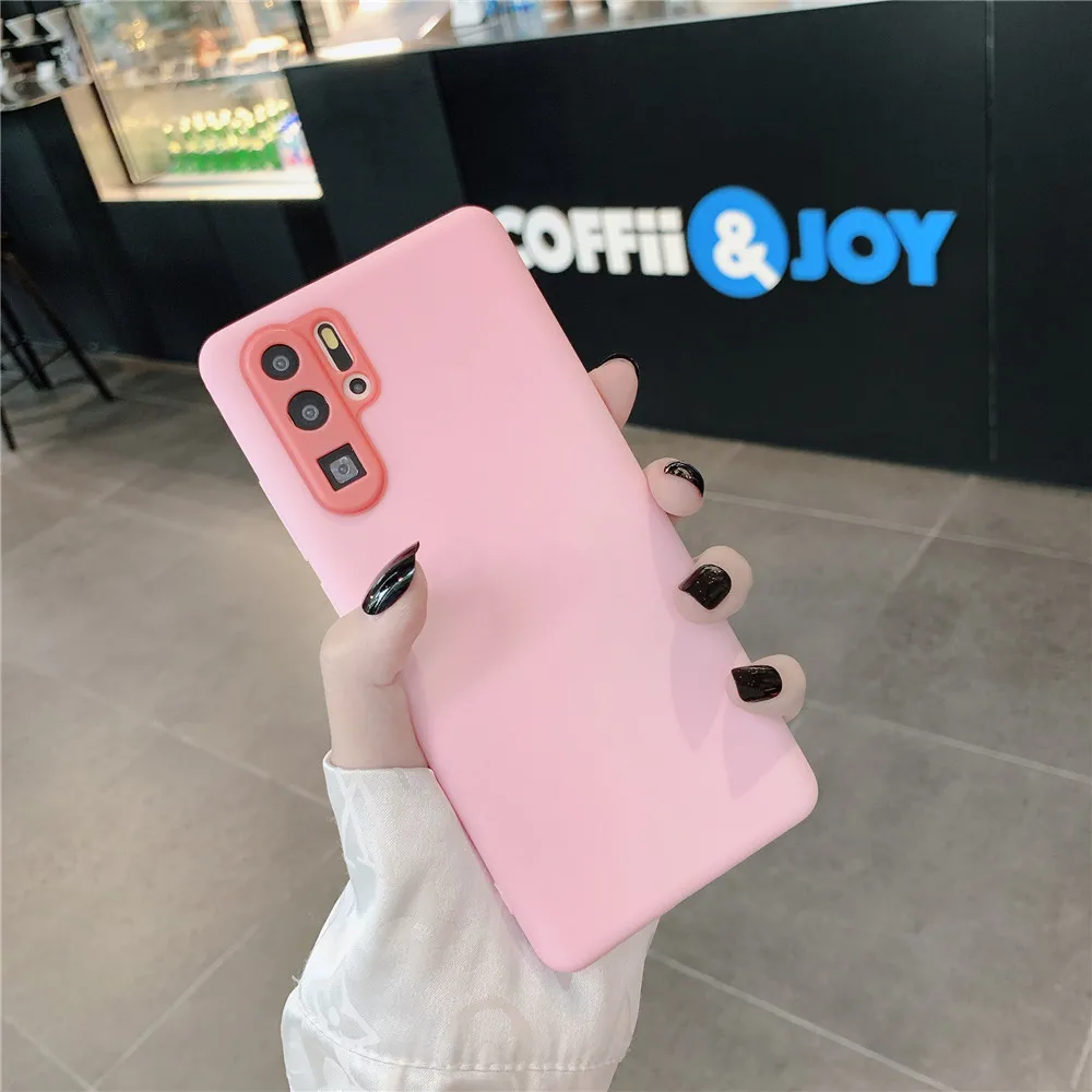 Silicon Protect Camera Phone Case For Huawei P30 Pro Mate 30 Soft TPU Candy Color Shockproof Honor 9X 20 |