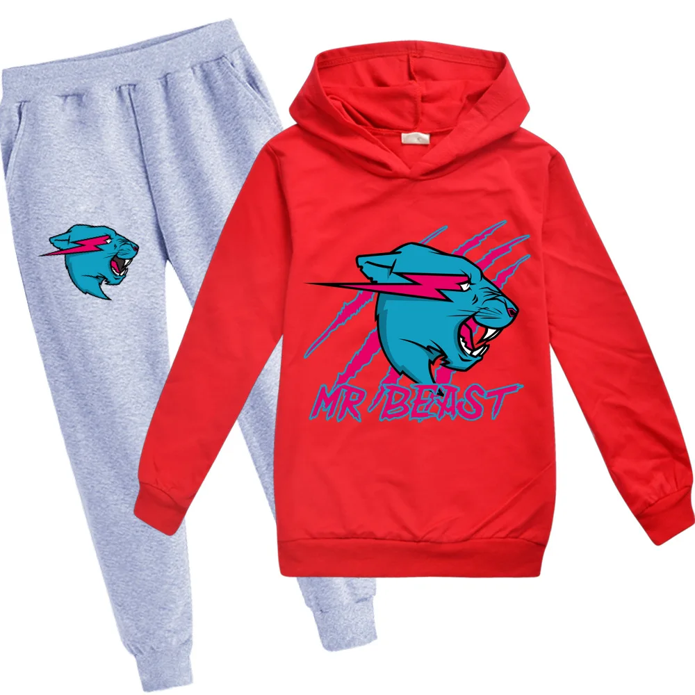 Children Sets Cat Costume Kids Sweatshirts Cotton Coat Kids Clothes Cartoon Girls Hoodies Baby Boy Clothes Casual Two Piece Suit