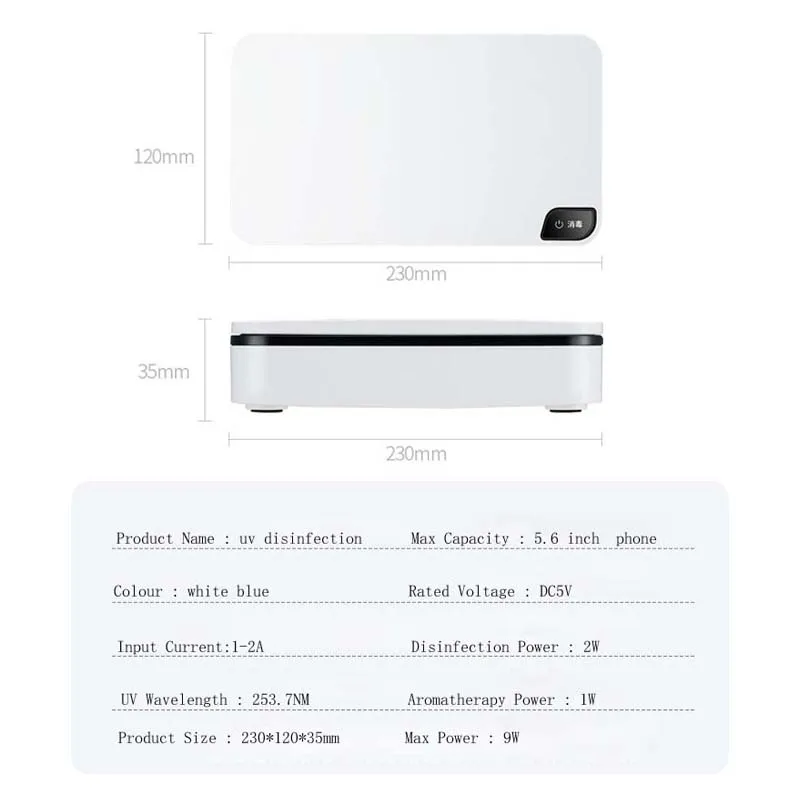 

UV Sterilizer Box Phone UV Ultraviolet Light Disinfection Persoanl Cleaner Sterelisator For Mask Jewerly Watch Esterilizador