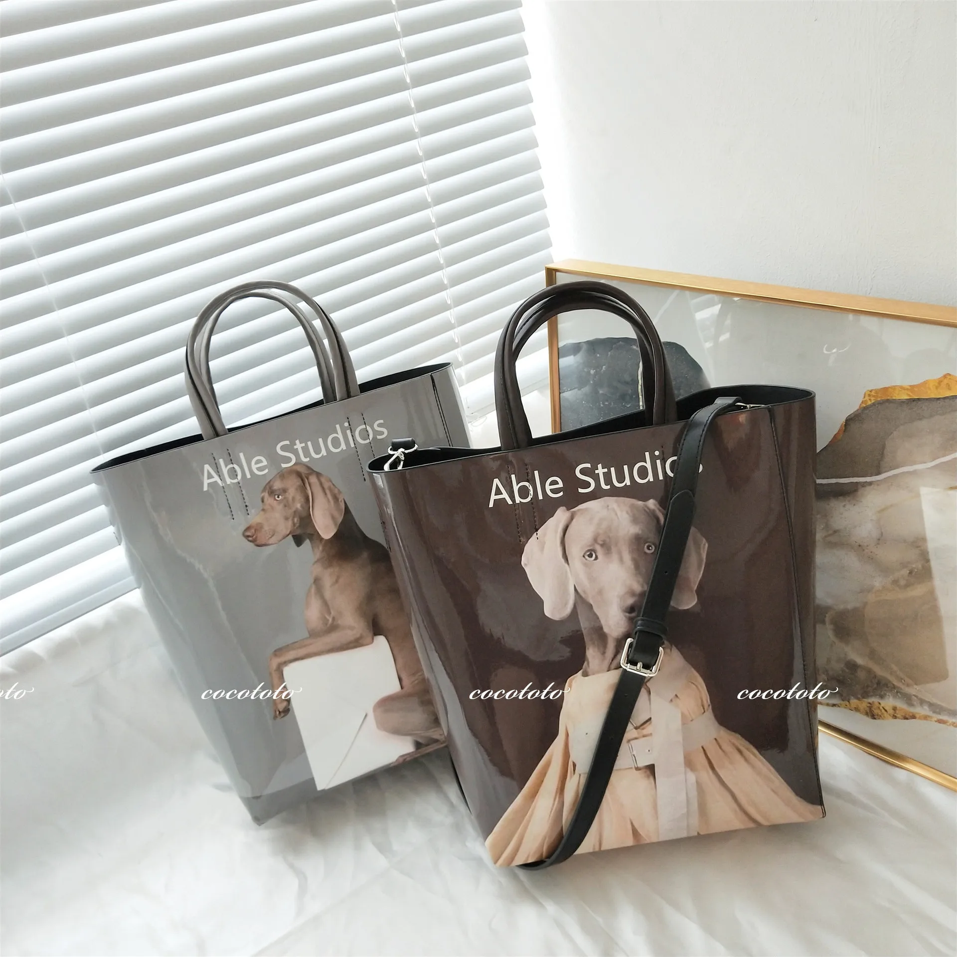 Новая классная сумка для плакатов с принтом собаки женская сумка-тоут покупок