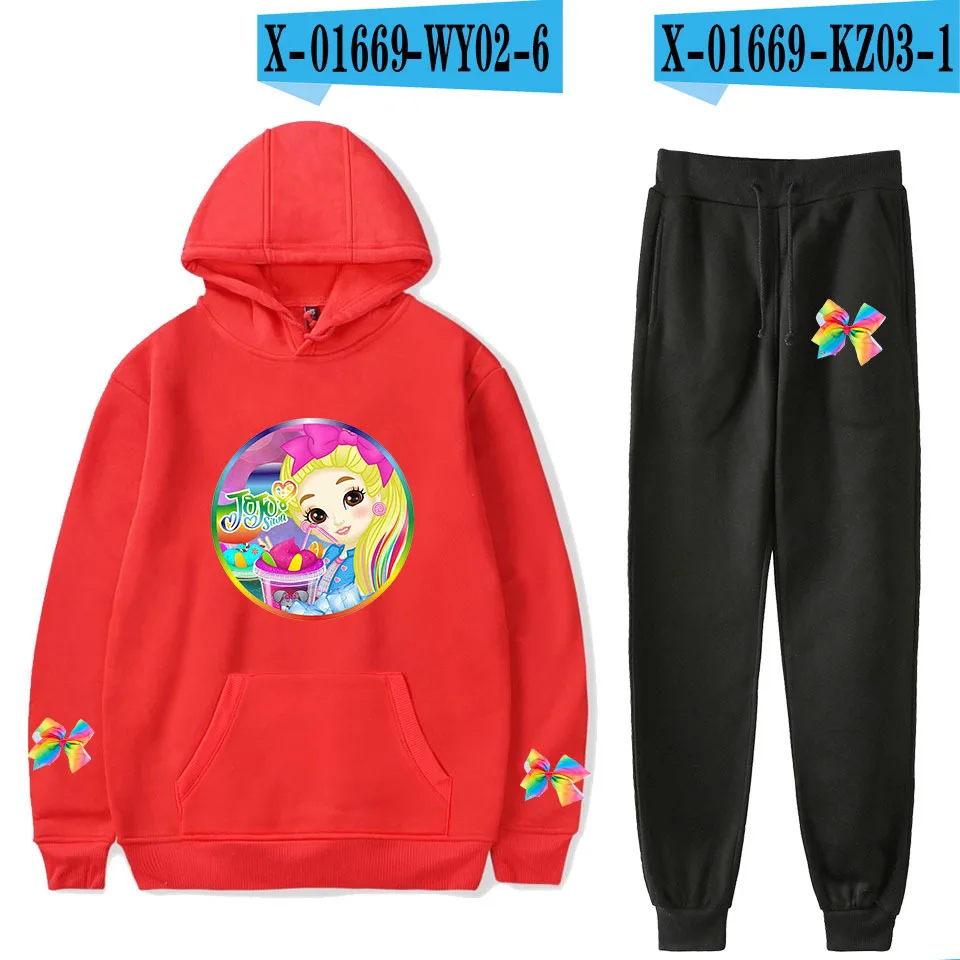 

2021 Hip hop K-pop Hoodie fashion pants 2 piece set jojo siwa & middot fashion long sleeve sweatshirts 2pcs women/men tracksuit