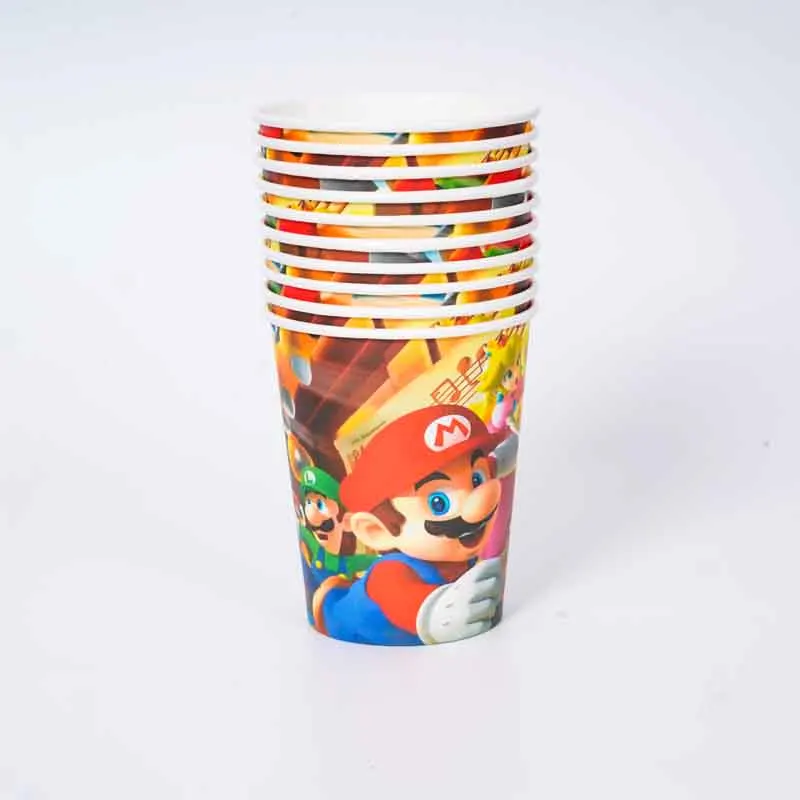 

81pcs/lot Baby Shower Super Mario Theme Happy Birthday Party Decoration Napkins Tableware Set Plates Cups Events Dishes supplies