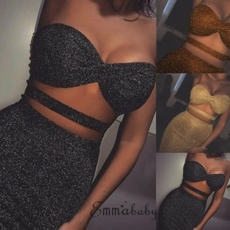 Сексуальное женское платье без рукавов бретелек блестящее облегающее яркое с