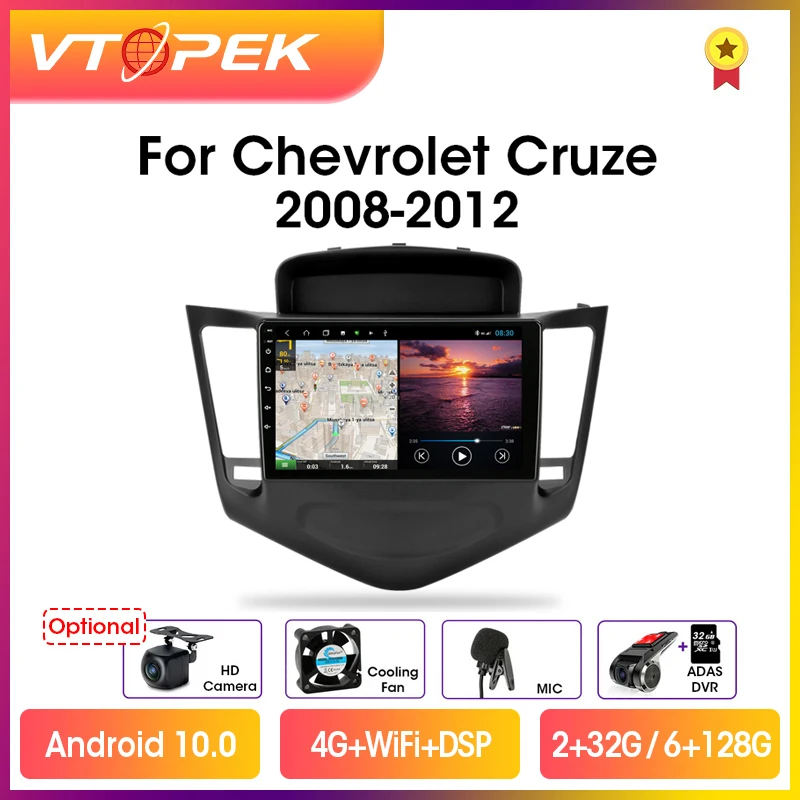 Vtopek 9 &quotDSP 2 din Android 10 0 автомобиль радио Multimidia плеер навигации GPS Авто Радио стерео