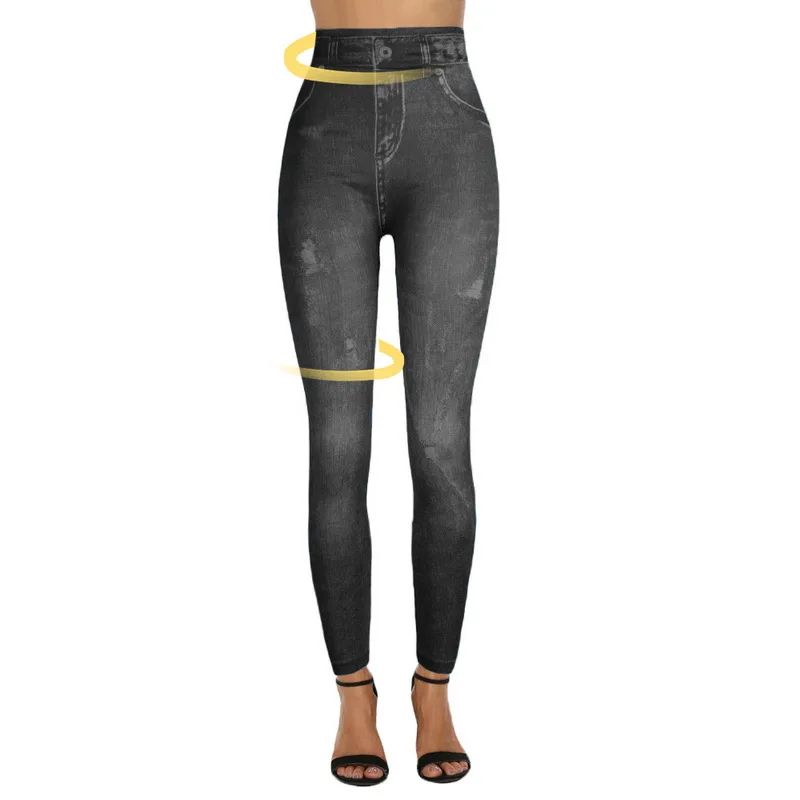 Женские Модные джеггинсы из спандекса, эластичные леггинсы, повседневные штаны с высокой талией для фитнеса, йоги, бесшовные леггинсы для спортзала