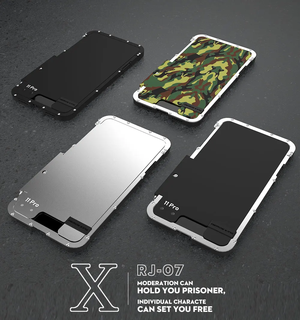R-JUST противоударный чехол для iPhone 11 Pro Max X XR XS 7 8 флип алюминиевого металла Король