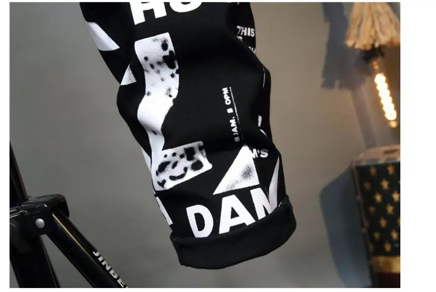 Digital printing pants men's jeans slim flower pants штаны мужские stretch feet black casual trousers new European