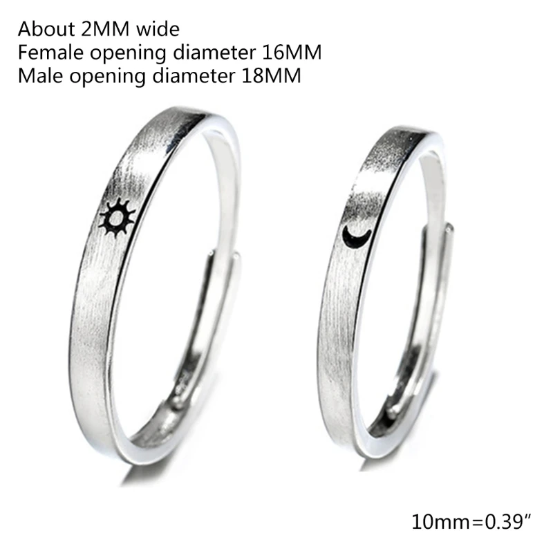 

Sun and Moon Lover Couple Rings Set Fashion Simple Men Women Ring Engagement Wedding Jewelry Gift