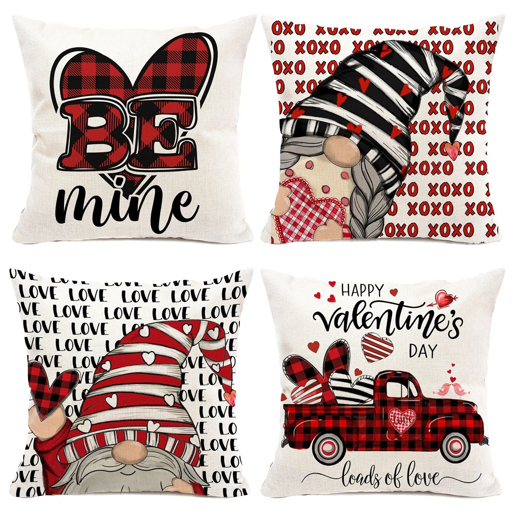 

Праздничный Стильный чехол для подушки, декоративный чехол для подушки, узор на День святого Валентина, домашние наволочки с надписью на ан...