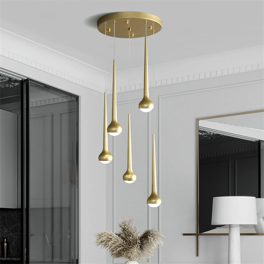 Nordic Restaurant Combination Droplet Pendant Lights Modern Living Room Kitchen Lamps Dining Table Hanging Fixtures | Лампы и