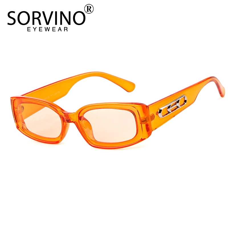 Солнцезащитные очки SORVINO SP104 женские трендовые маленькие оранжевые