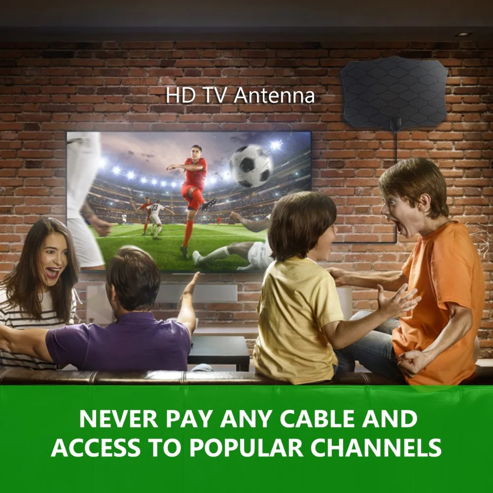 Smart 200 миль комнатная прозрачная HDTV антенна цифровой сигнальный приемник 4k 1080P