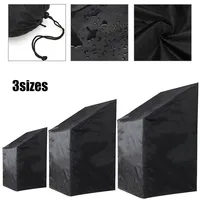Outdoor Patio Garden Furniture Covers Waterproof Rain Snow Chair Covers Black Chair Dust Proof Cover Storage Bag Chair Organizer