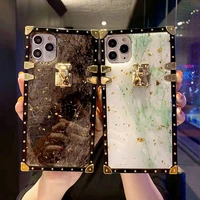 luxury bling gold foil marble square phone case for iphone 12 11 7 8 plus x xr xs max soft cover capa for samsung s10 20 note 9