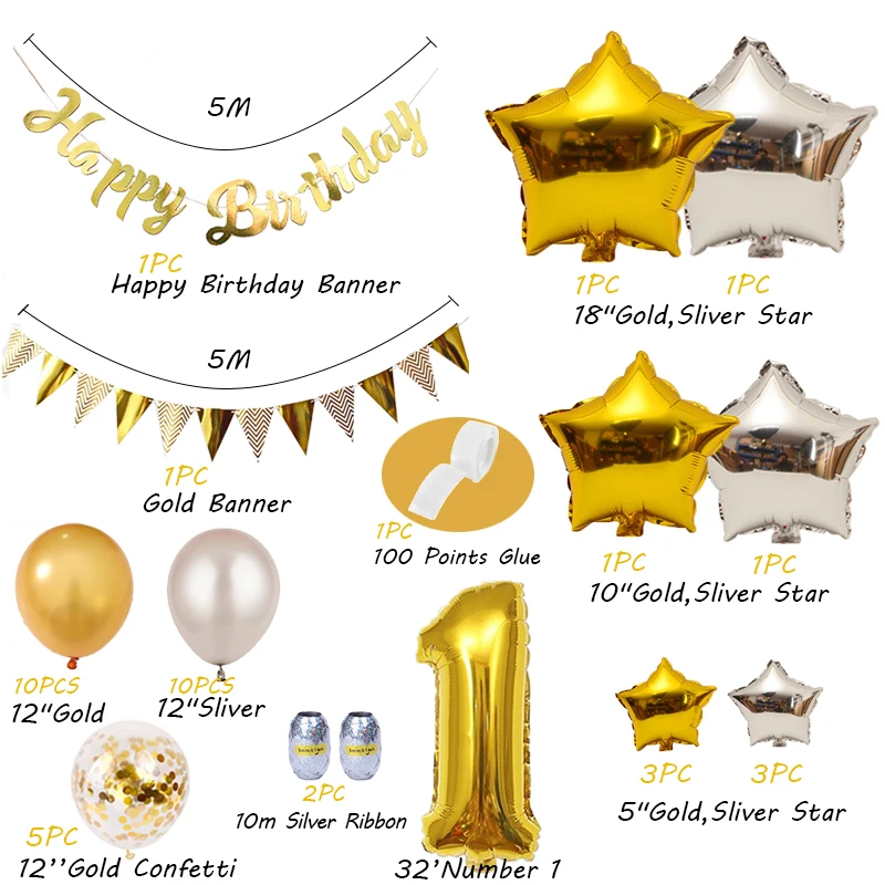 41 шт. украшение для дня рождения мальчика | Дом и сад