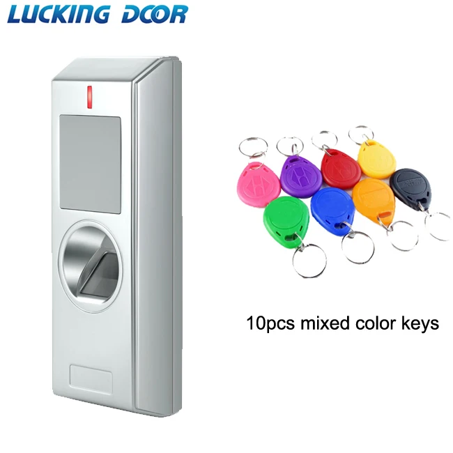 HF1 10 color key Водонепроницаемый IP67 2000 пользователей металла биометрический отпечатков пальцев система контроля доступа Rfid 125 кГц считыватель двери контроля доступа - Цвет: HF1 10 color key