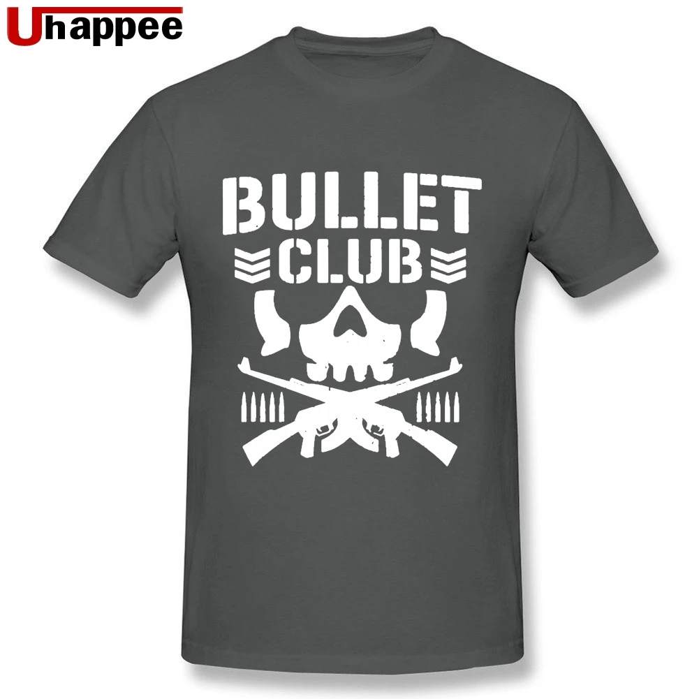Брендовые футболки по индивидуальному заказу Bullet Club Guys с коротким рукавом и круглым вырезом Мягкие хлопковые рубашки для мужчин Boyfriend простой модный стиль - Цвет: Темно-серый