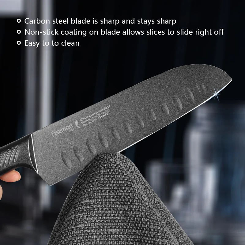 Ножи Santoku SHINAI серии 7 дюймов высокоуглеродистая Нержавеющая сталь 3cr14 с