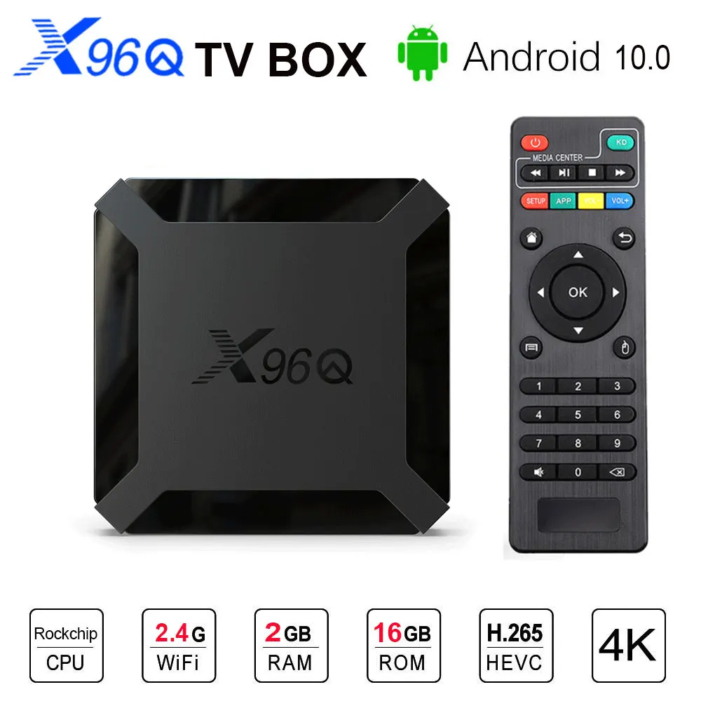 ТВ-приставка X96Q на Android 10 0 1 ГБ/2 ГБ ОЗУ 8 ГБ/16 Гб ПЗУ Youtube 4K HD медиаплеер с