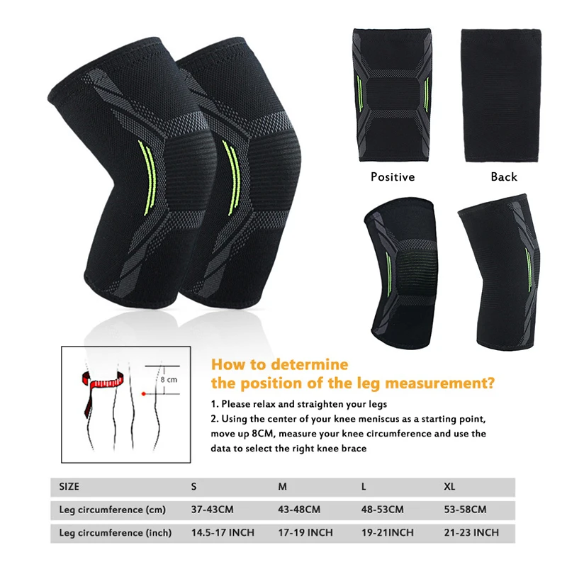 

Outdoor Cycling Kneecap Four Way Stretch Knit Nylon Kneecap Balanced Decompression 360 Degree Exercise Kneepad