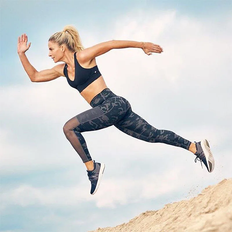 Женские камуфляжные леггинсы Kaminsky черные сетчатые спортивные Леггинсы с