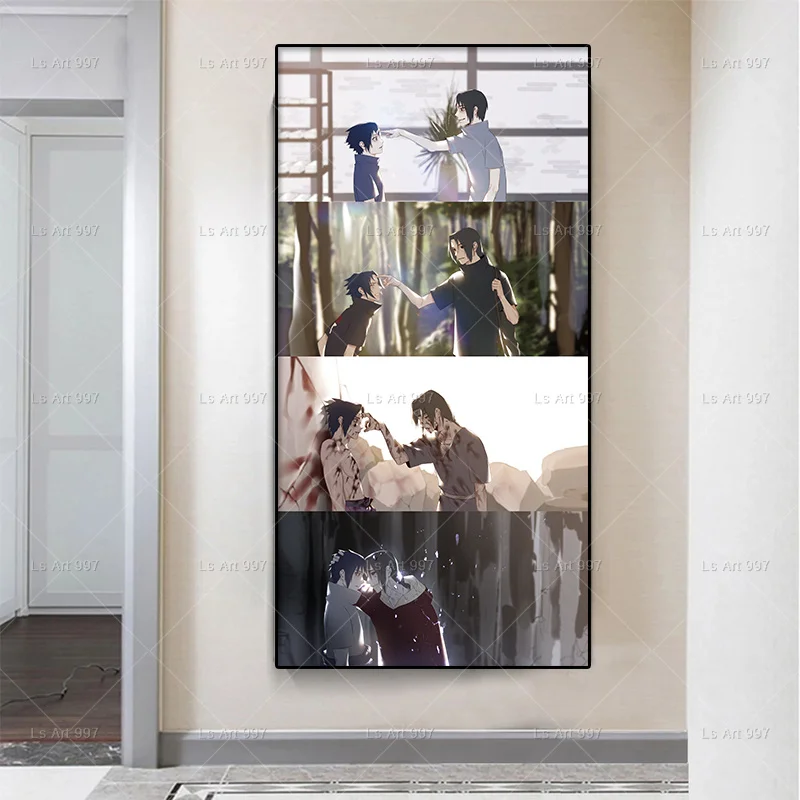 

Naruto Uchiha Itachi Sasuke Character Poster Classic Japanese Anime Canvas Painting Mural Living Room Home Wall Picture Decor