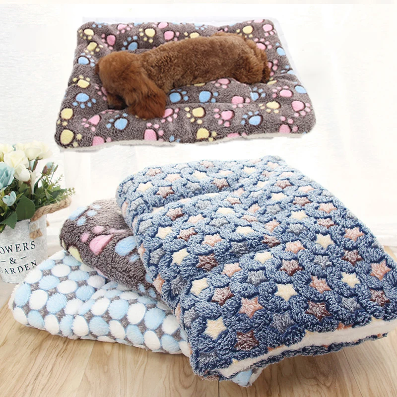 Одеяло для кошек и собак зимний Складной Теплый матрас домашних животных мягкая