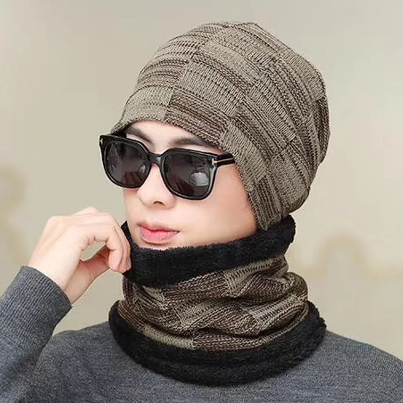 Корейская версия утолщенные и теплые вязаные шерстяные шапки для осенних зимних