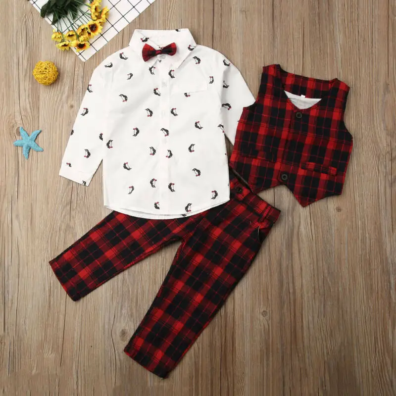 

Formal Suits Fall Autumn 4pcs Set Toddler Kid Baby Boy Gentleman Suit Waistcoat Tie Shirt Pants Outfit Clothes Winter Gentle Set