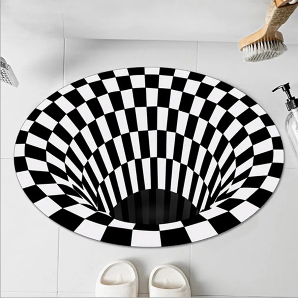 3D стерео видение Овальный напольный коврик скандинавский стиль подходит для
