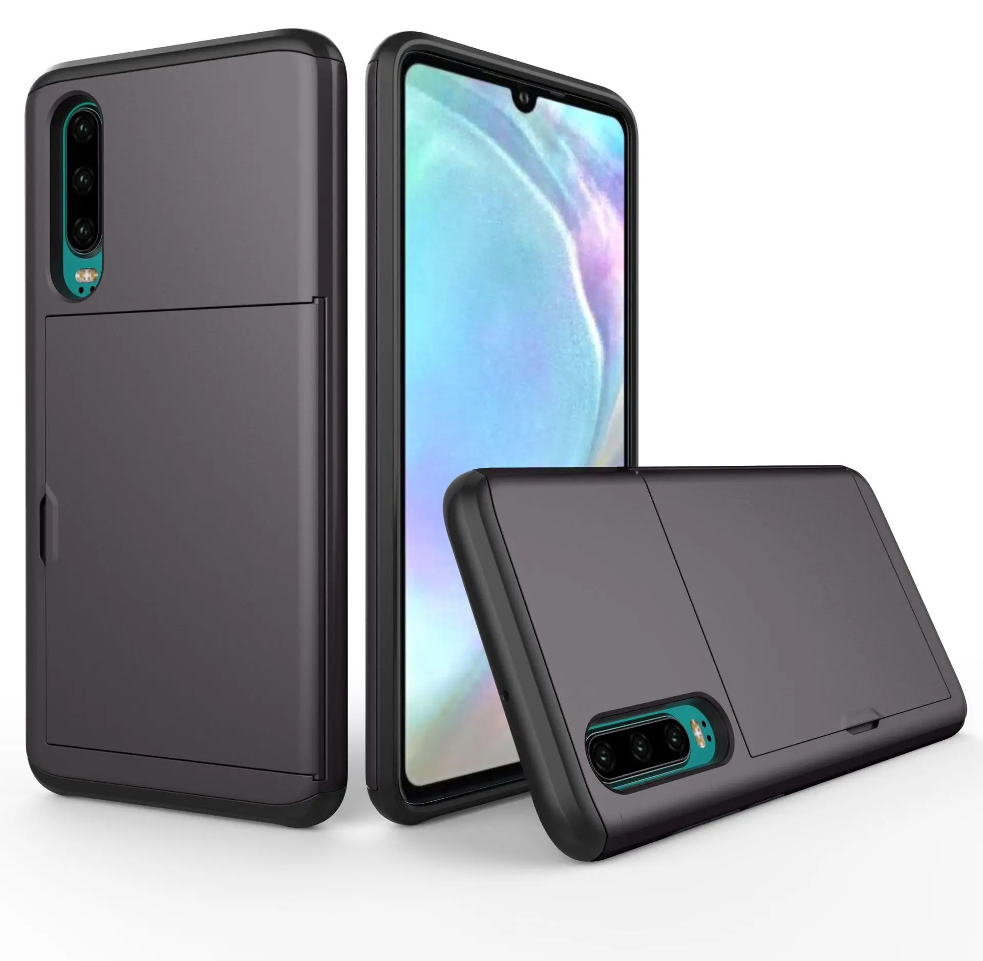 Защитный чехол бумажник для Huawei P20 P30 Pro с отделениями карт телефона P Smart 2019 50