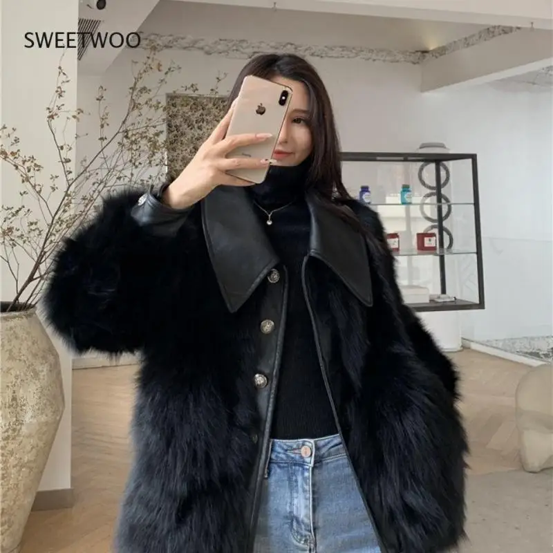 Women Winter Fake Fox Fur Jacket Warm Faux Fur Coat Abrigo Invierno Mujer Coats Female Casaco Pelucia Feminino 2022