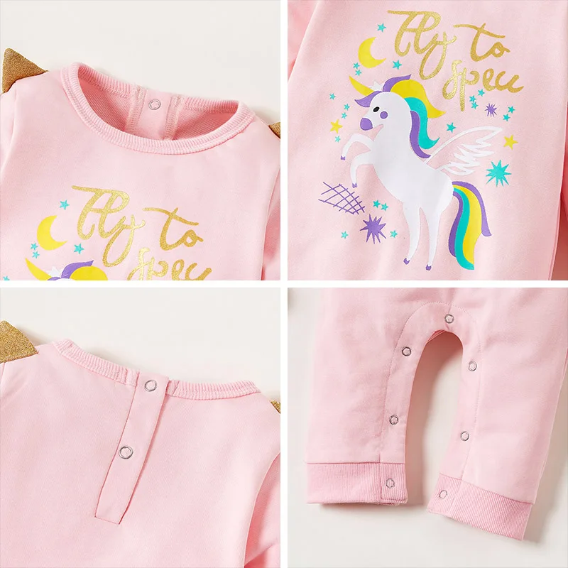 Baby girls clothes Autumn Winter Cartoon Unicorn Boys Girls Clothes baby coat suit Infant Rompers Kids Clothing coats | Мать и ребенок