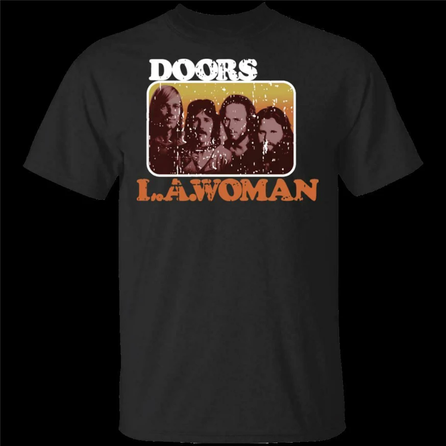 The Doors La Woman Fans черная футболка Vtg мужская Группа рок американская дышащая