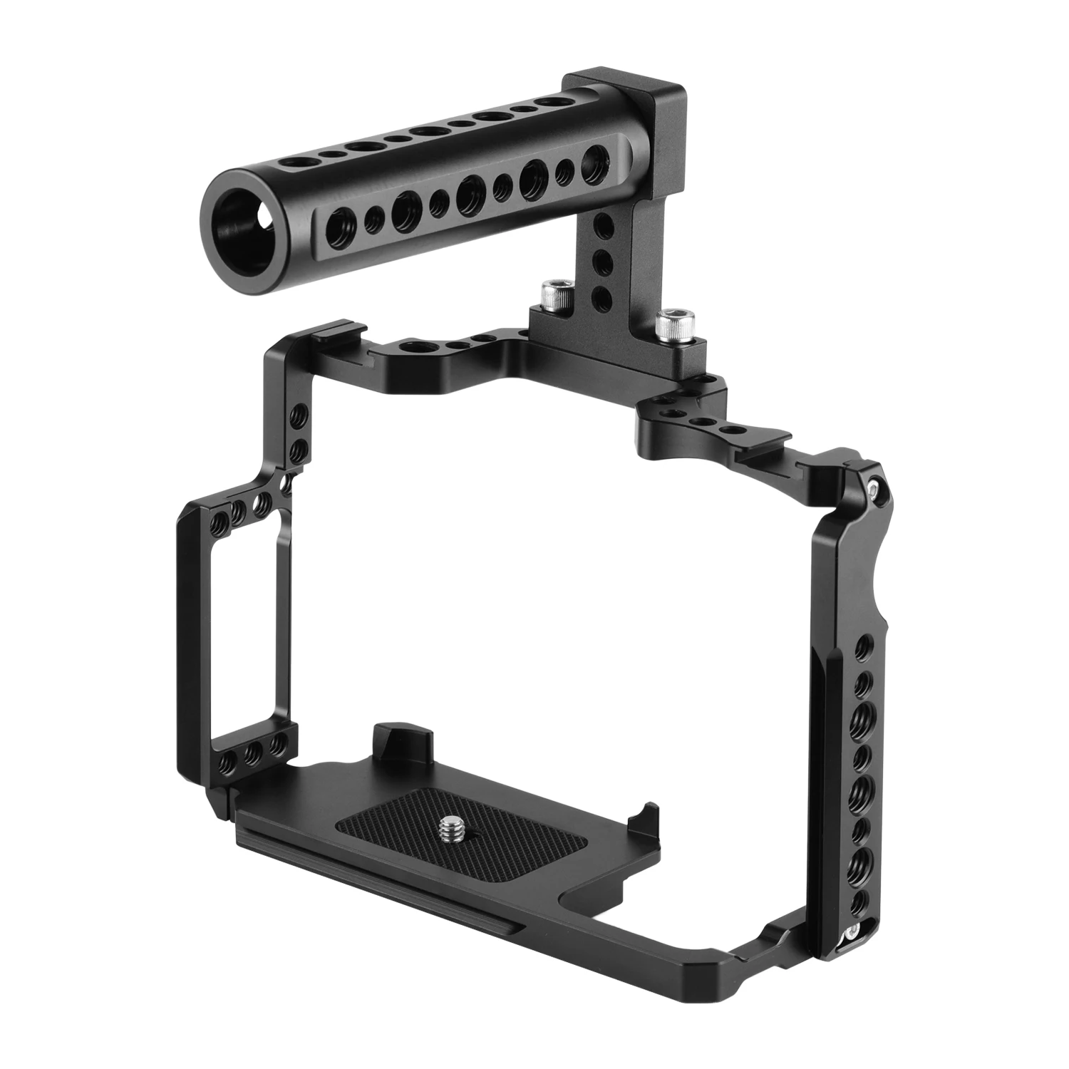 

Andoer Camera Cage + Top Handle Kit with Holes Dual Cold Shoe Mount Compatible with Canon 5DS 5DR 5D Mark IV/III/II Photography