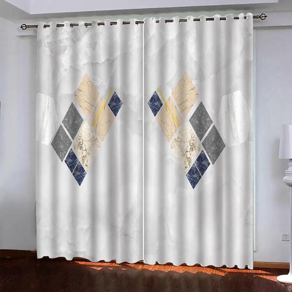 

customize 3D window curtain For Kids Room Living room bedroom marble home improvement 3D photo curtains modern drapes Blackout