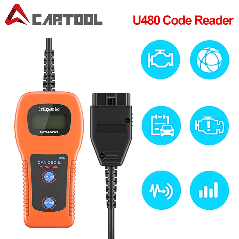 

Считыватель кодов CAN-шины U480 OBD2, сканер двигателя, автомобильный диагностический сканер, инструменты для автомобилей и грузовиков PK ICAR2 MS309