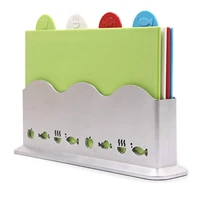 schnesland index color coded cutting boards set with holder 4pcs plastic mats chopping blocks