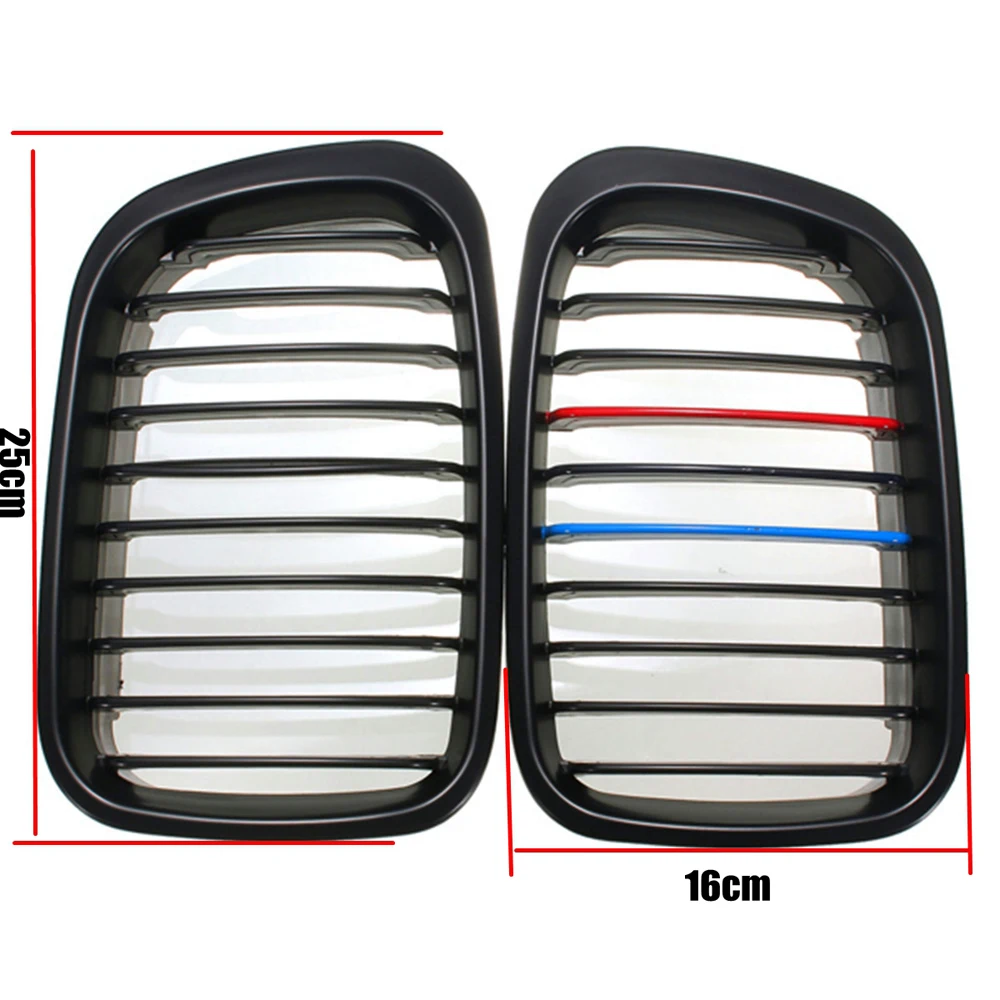 1 пара глянцевый черный M Стиль передняя почечная решетка для BMW 3 серии E46 1998 1999 2000