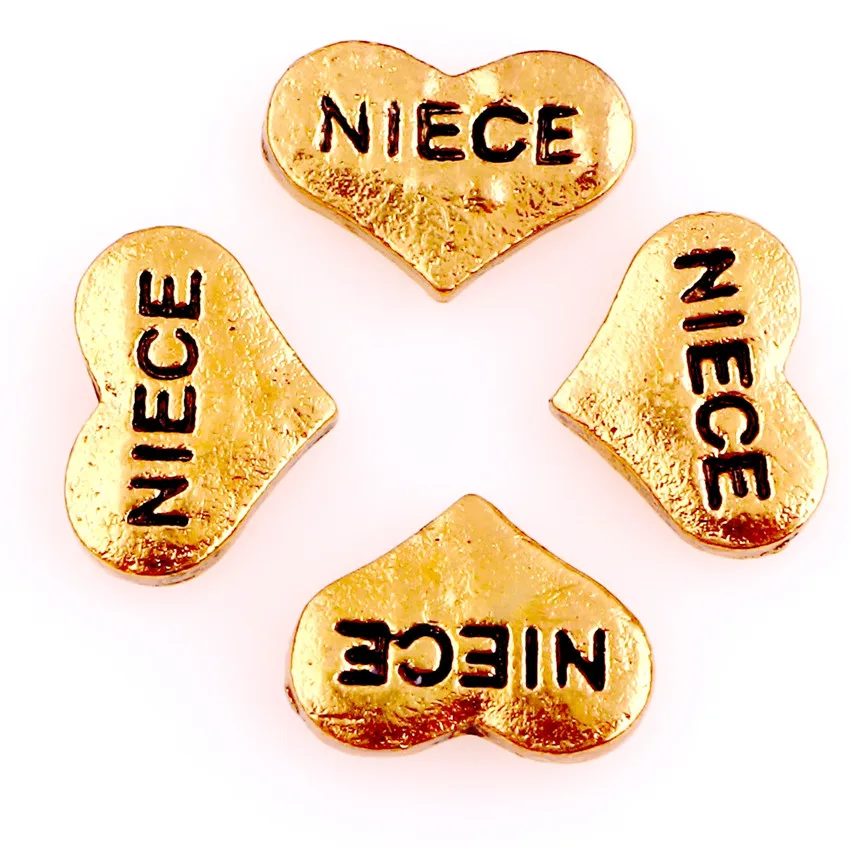 Для выведения токсинов 40 шт F1071 в форме сердца золотой племянница буквы Плавающие