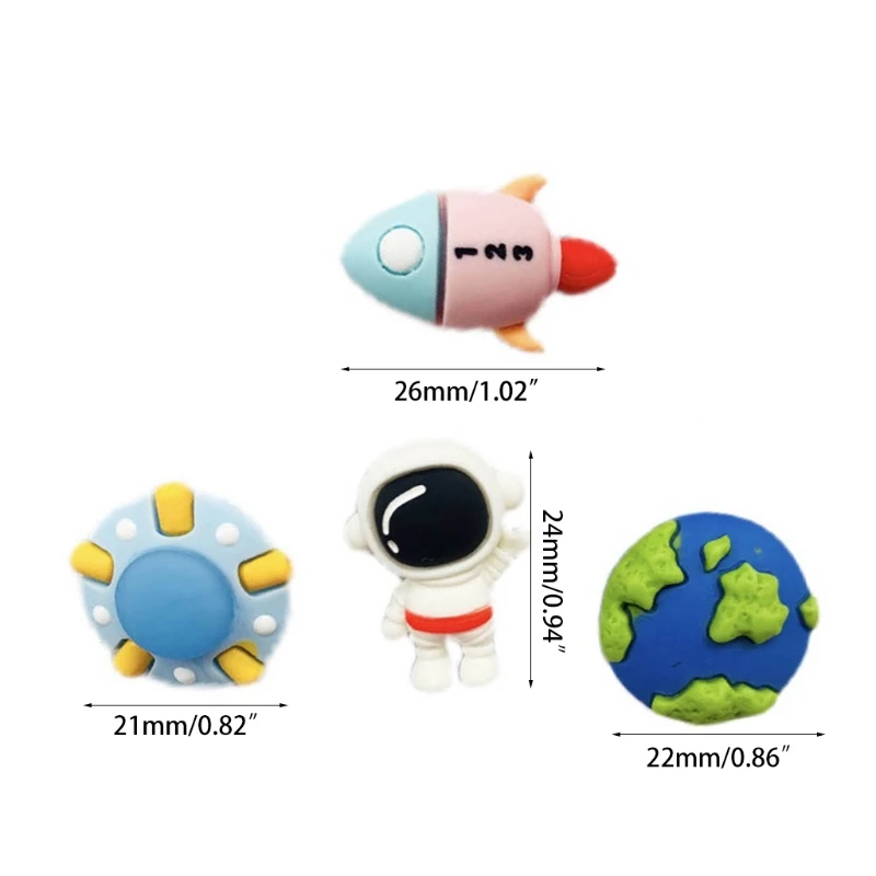 

Pack of 8pcs Multifunctional Cartoon Space Pushpins Set Decorative 3D Thumb Tacks Map Pushpins for Home School Office
